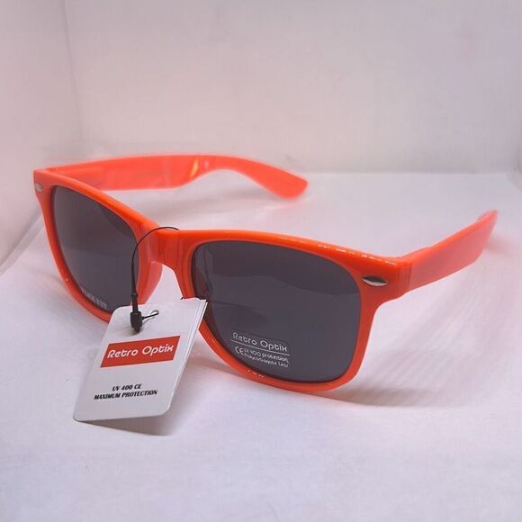 Neon Orange Retro Sunglasses - Picture 1 of 3